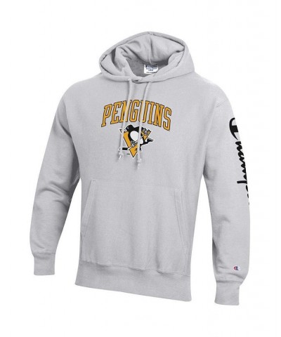 Men's Heather Gray Pittsburgh Penguins Reverse Weave Pullover Hoodie $45.12 Sweatshirt