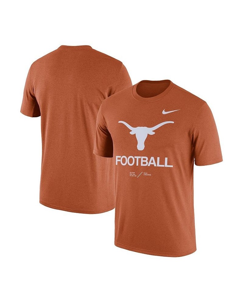 Men's Heathered Texas Orange Texas Longhorns Performance Team Football Legend T-shirt $19.80 T-Shirts