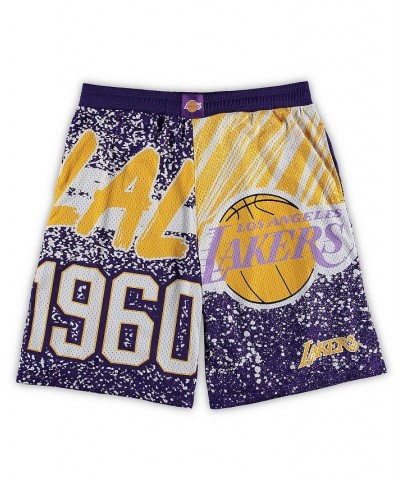 Men's Purple Los Angeles Lakers Big and Tall Hardwood Classics Jumbotron Shorts $28.00 Shorts