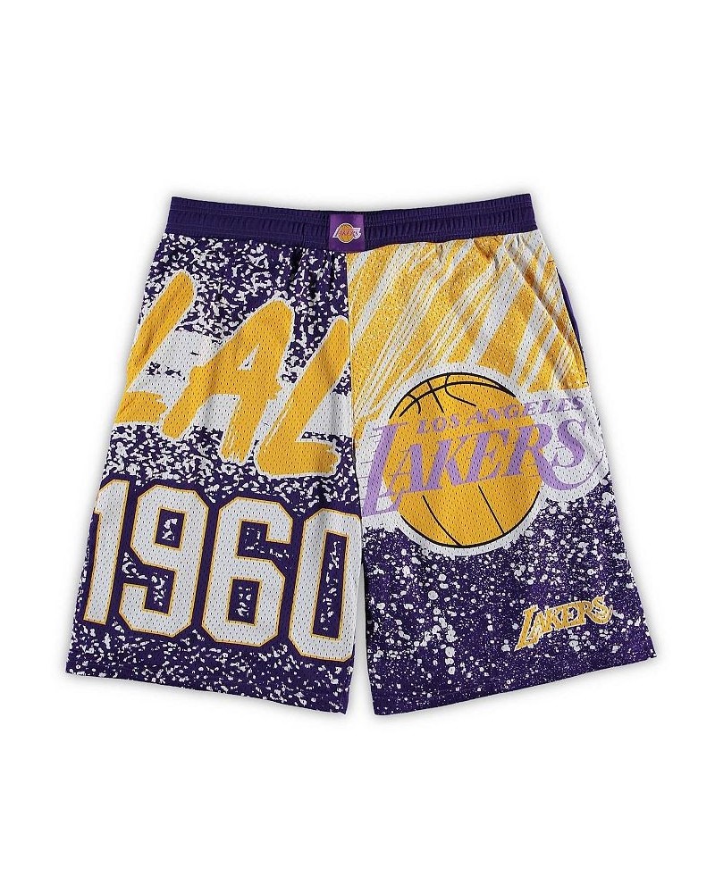 Men's Purple Los Angeles Lakers Big and Tall Hardwood Classics Jumbotron Shorts $28.00 Shorts