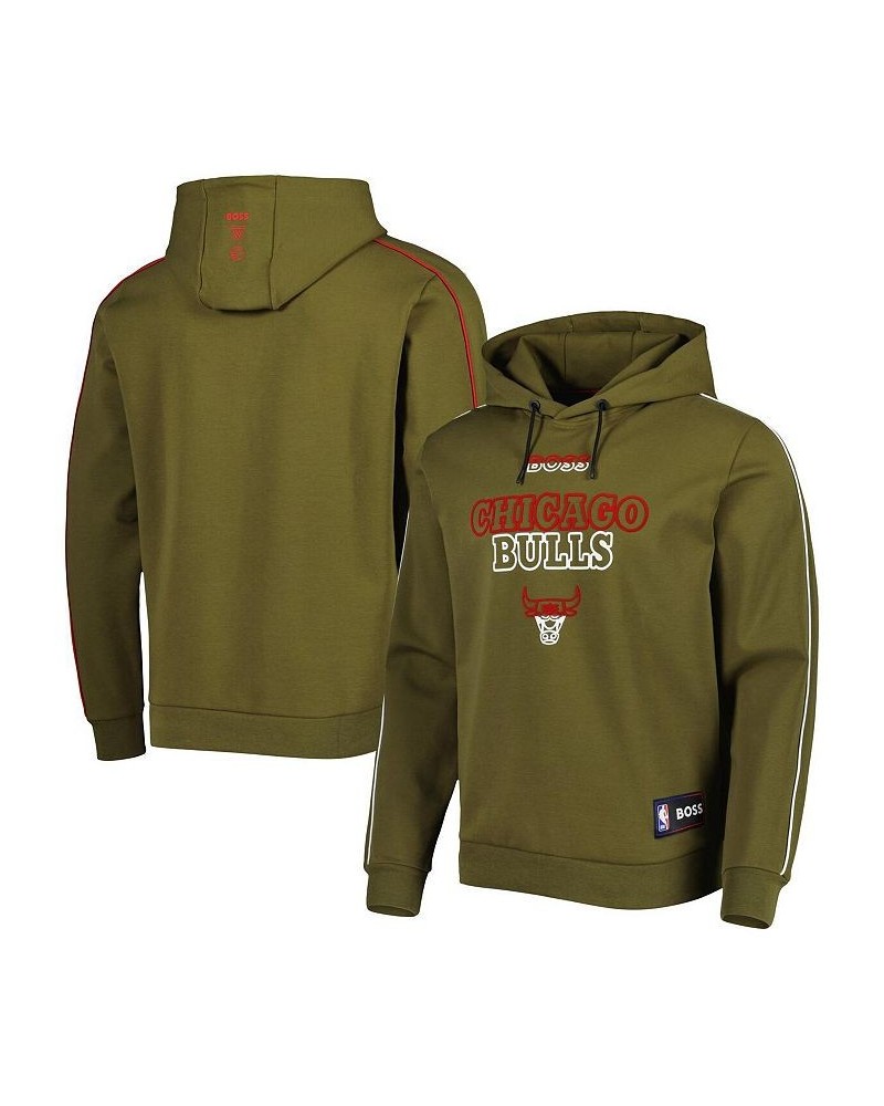 Men's NBA x Olive Chicago Bulls Team Bounce Tri-Blend Pullover Hoodie $77.70 Sweatshirt