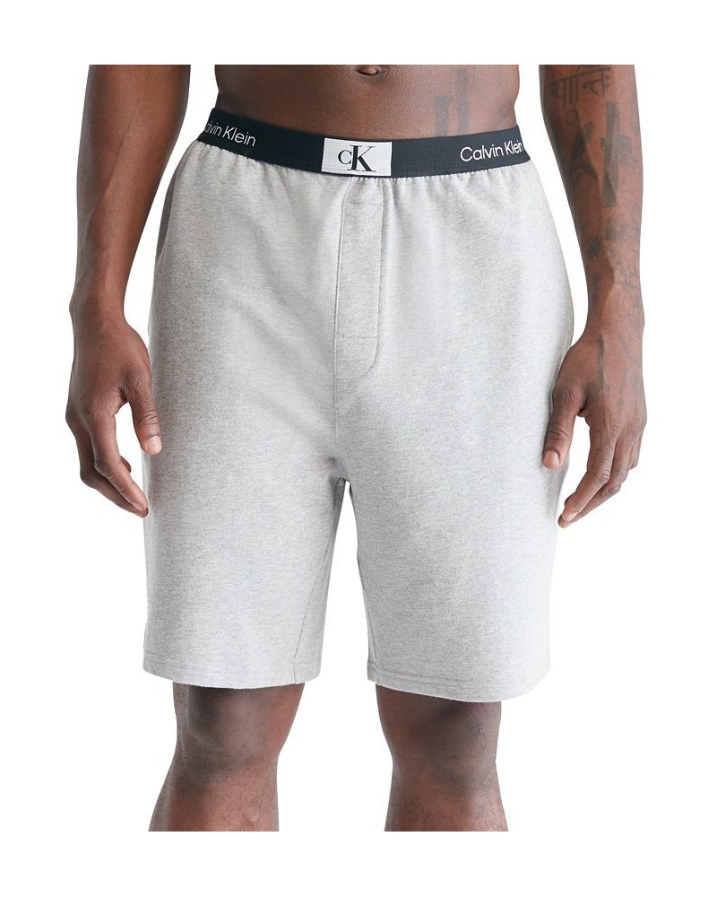 Men's 1996 Monogram Logo Waistband Sleep Shorts Gray $21.22 Pajama