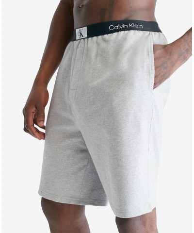 Men's 1996 Monogram Logo Waistband Sleep Shorts Gray $21.22 Pajama