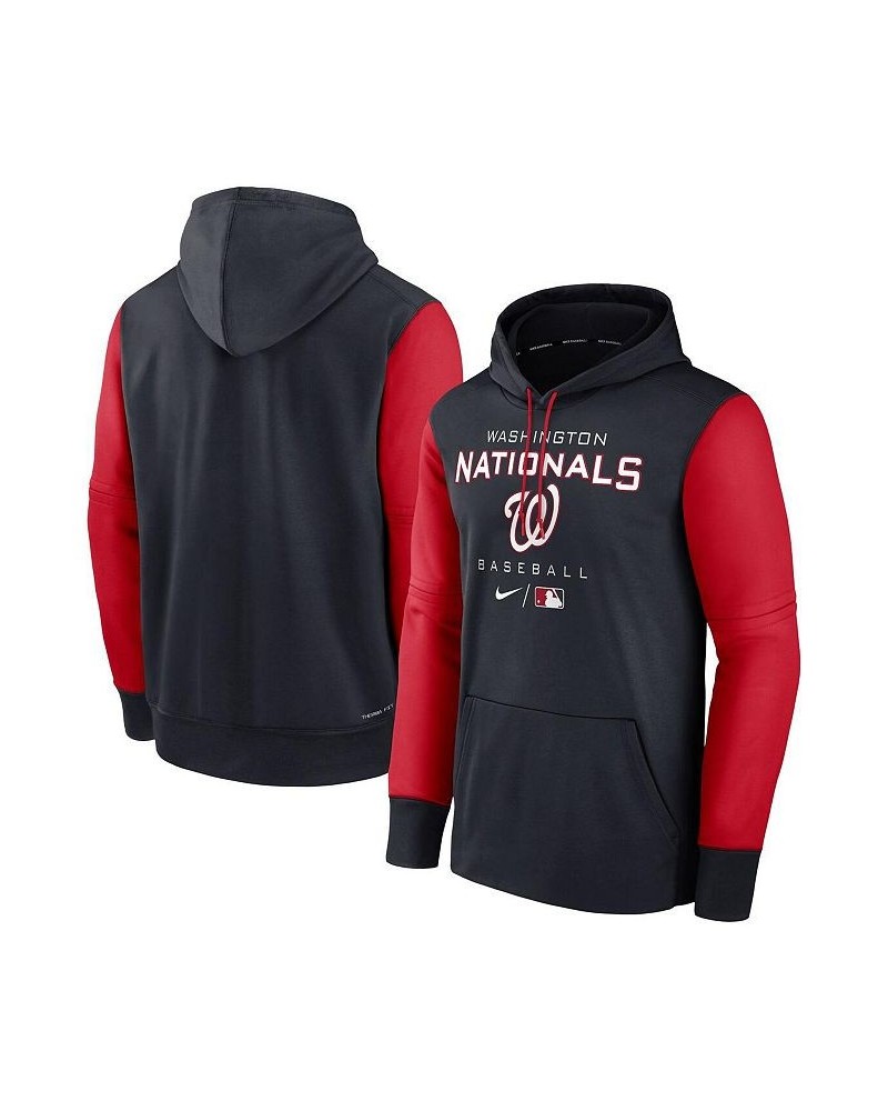 Men's Navy, Red Washington Nationals Authentic Collection Performance Hoodie $36.00 Sweatshirt