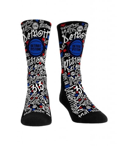 Men's and Women's Socks Detroit Pistons Graffiti Crew Socks $15.89 Socks