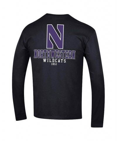 Men's Black Northwestern Wildcats Team Stack Long Sleeve T-shirt $29.49 T-Shirts