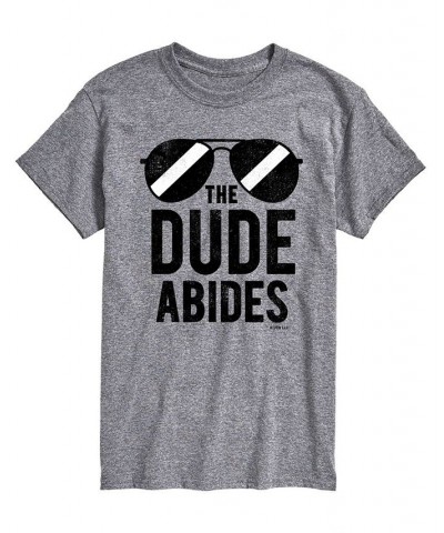 Men's The Big Lebowski Dude Abides T-shirt Gray $16.10 T-Shirts