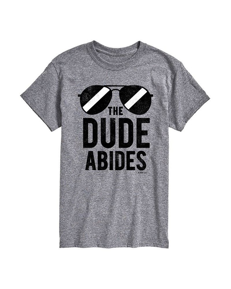 Men's The Big Lebowski Dude Abides T-shirt Gray $16.10 T-Shirts