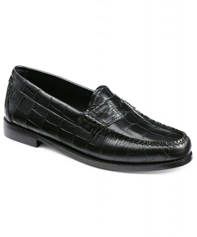 Women's Weejuns Whitney Exotic Penny Loafers Black $54.25 Shoes