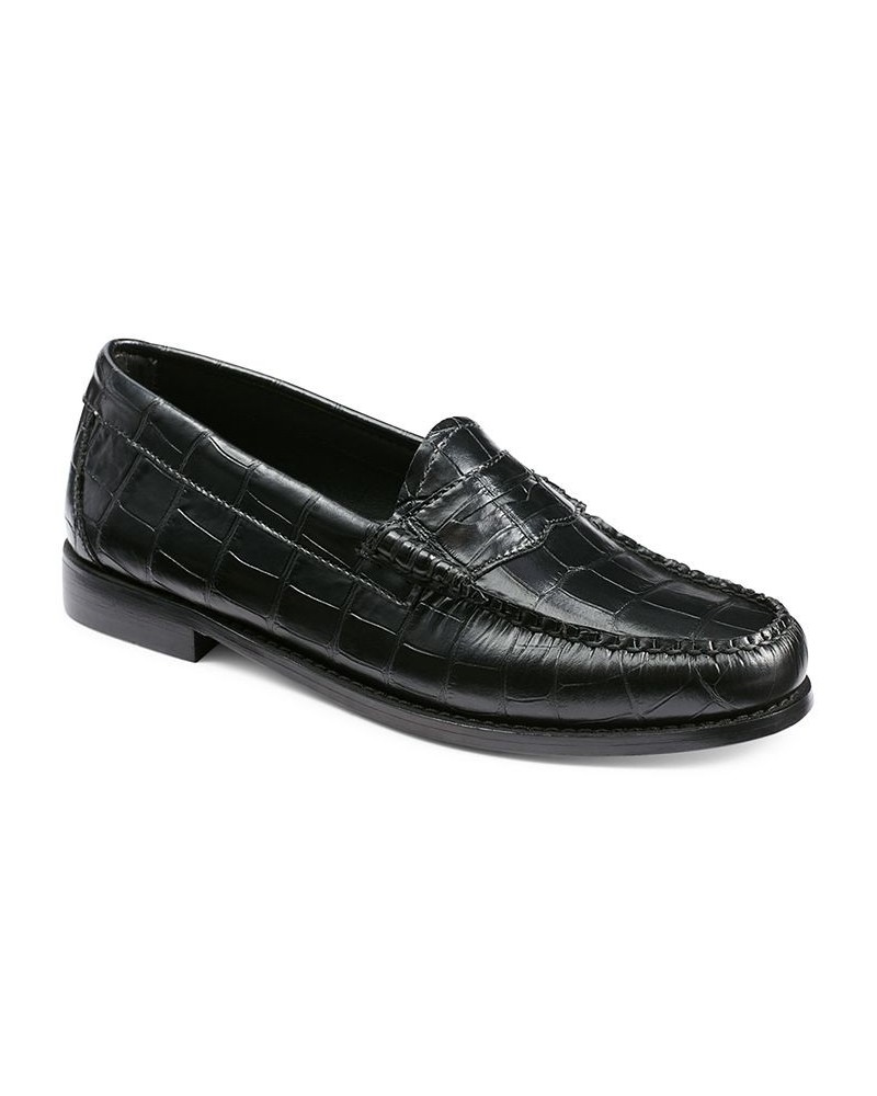 Women's Weejuns Whitney Exotic Penny Loafers Black $54.25 Shoes