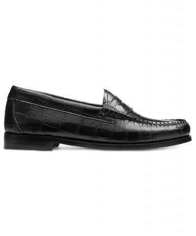 Women's Weejuns Whitney Exotic Penny Loafers Black $54.25 Shoes