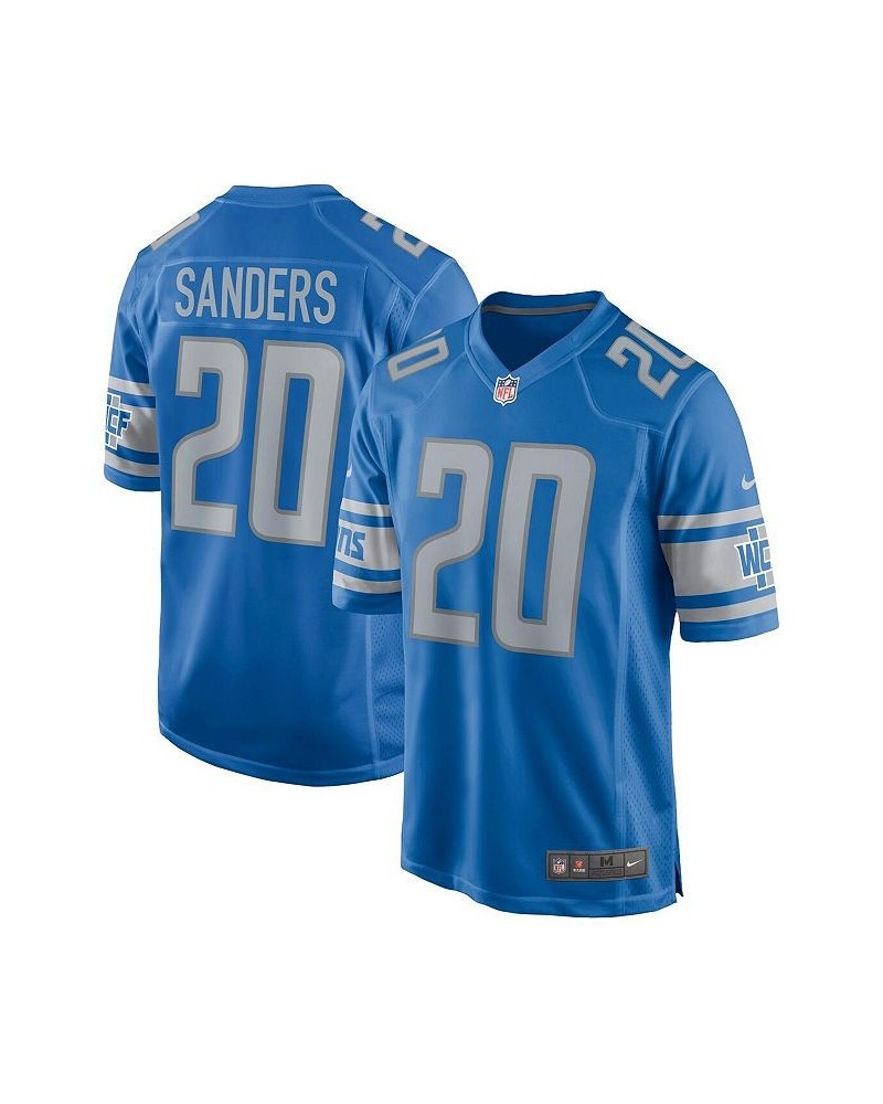 Men's Barry Sanders Blue Detroit Lions Game Retired Player Jersey $65.80 Jersey