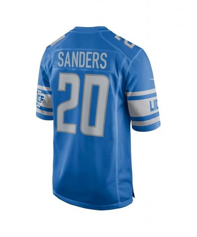 Men's Barry Sanders Blue Detroit Lions Game Retired Player Jersey $65.80 Jersey