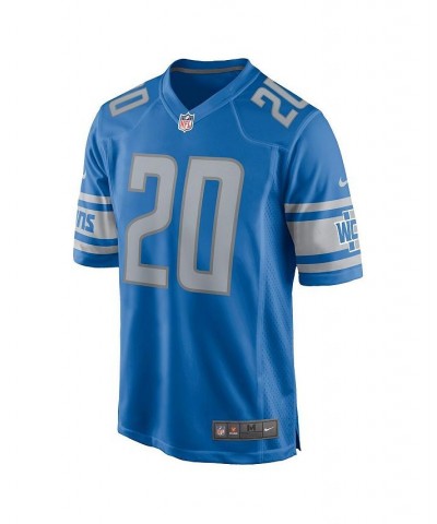 Men's Barry Sanders Blue Detroit Lions Game Retired Player Jersey $65.80 Jersey