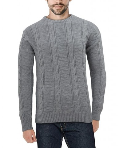 Men's Cable Knit Sweater Heather Gray $23.00 Sweaters