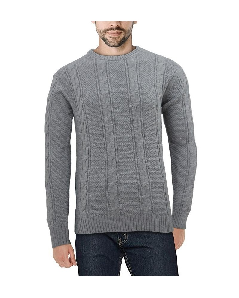 Men's Cable Knit Sweater Heather Gray $23.00 Sweaters