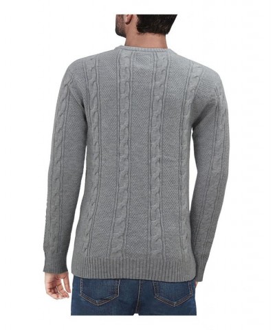 Men's Cable Knit Sweater Heather Gray $23.00 Sweaters