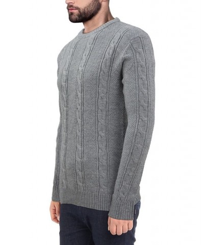 Men's Cable Knit Sweater Heather Gray $23.00 Sweaters