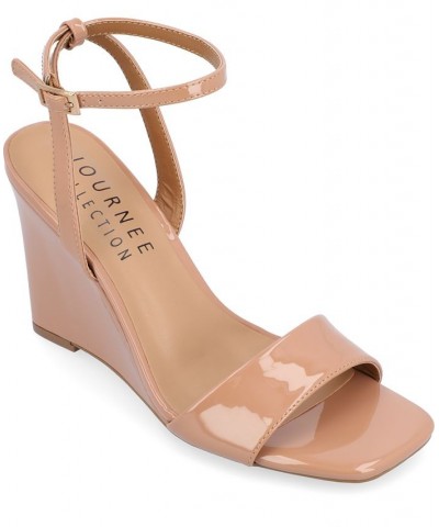 Women's Konna Wedge Sandals Brown $52.99 Shoes