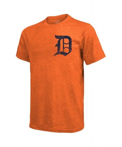 Men's Threads Orange Detroit Tigers Throwback Logo Tri-Blend T-shirt $32.44 T-Shirts