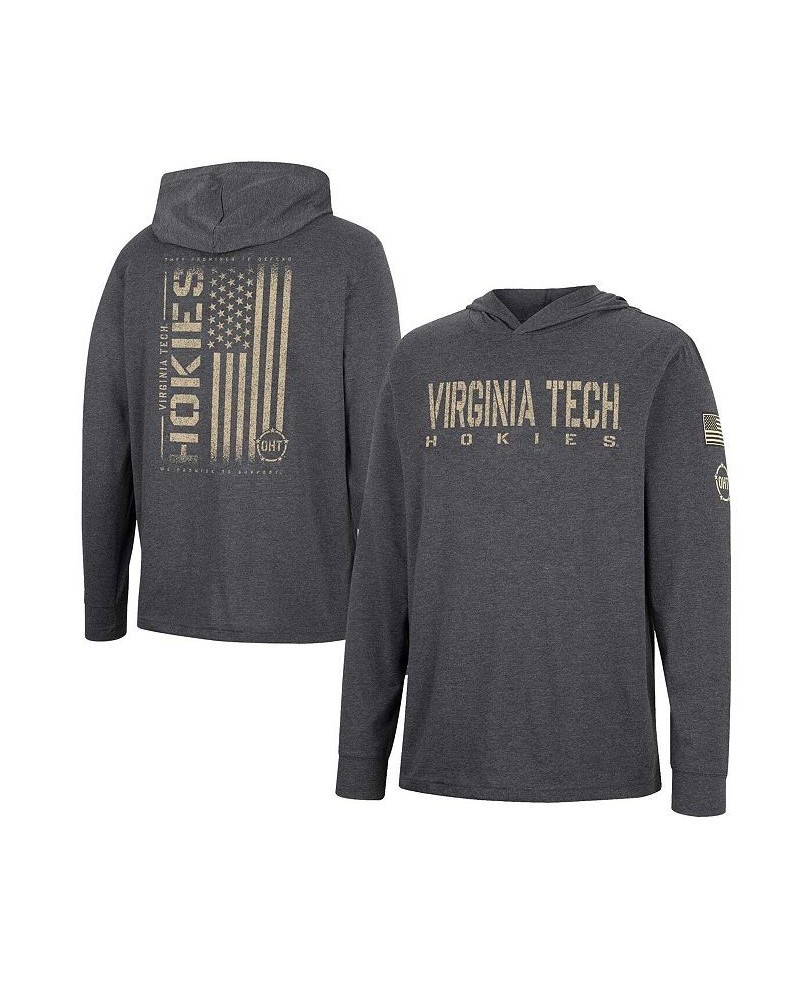 Men's Charcoal Virginia Tech Hokies Team OHT Military-Inspired Appreciation Hoodie Long Sleeve T-shirt $24.75 T-Shirts