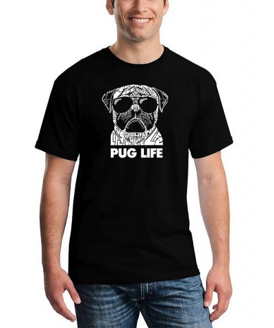 Men's Pug Life Word Art T-shirt Black $15.05 T-Shirts