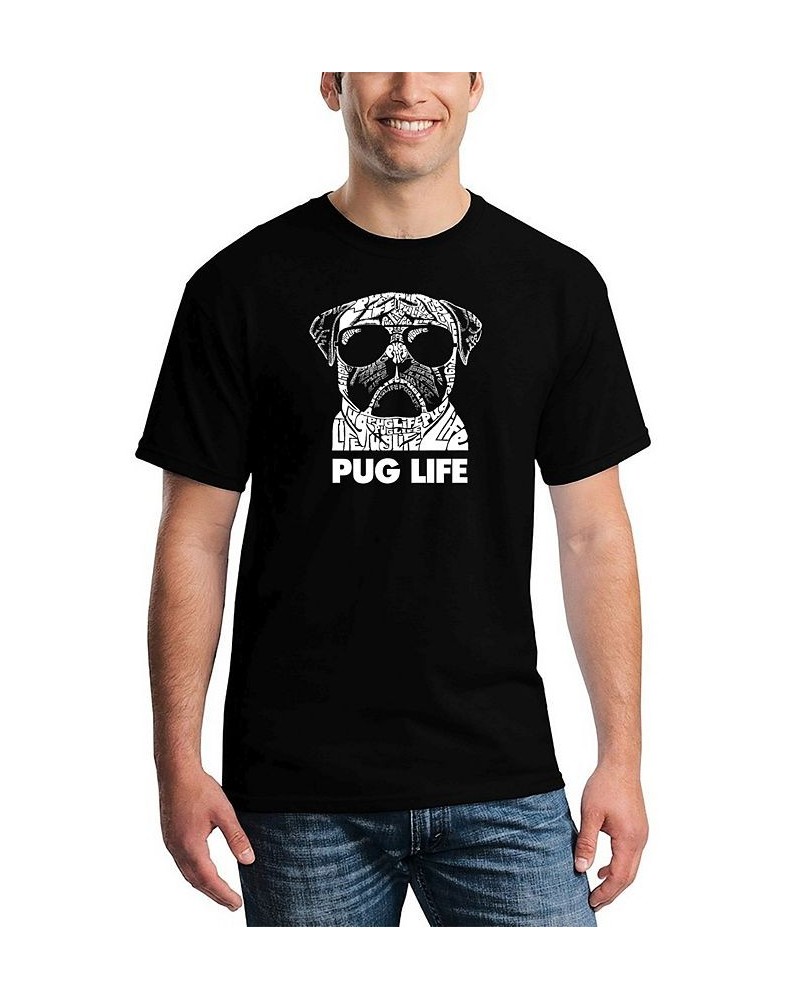 Men's Pug Life Word Art T-shirt Black $15.05 T-Shirts