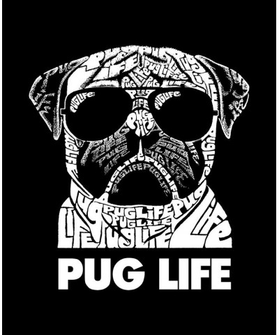 Men's Pug Life Word Art T-shirt Black $15.05 T-Shirts