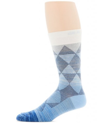 Men's Moisture-Wicking Diamond Space-Dyed Crew Socks Blue $9.40 Socks