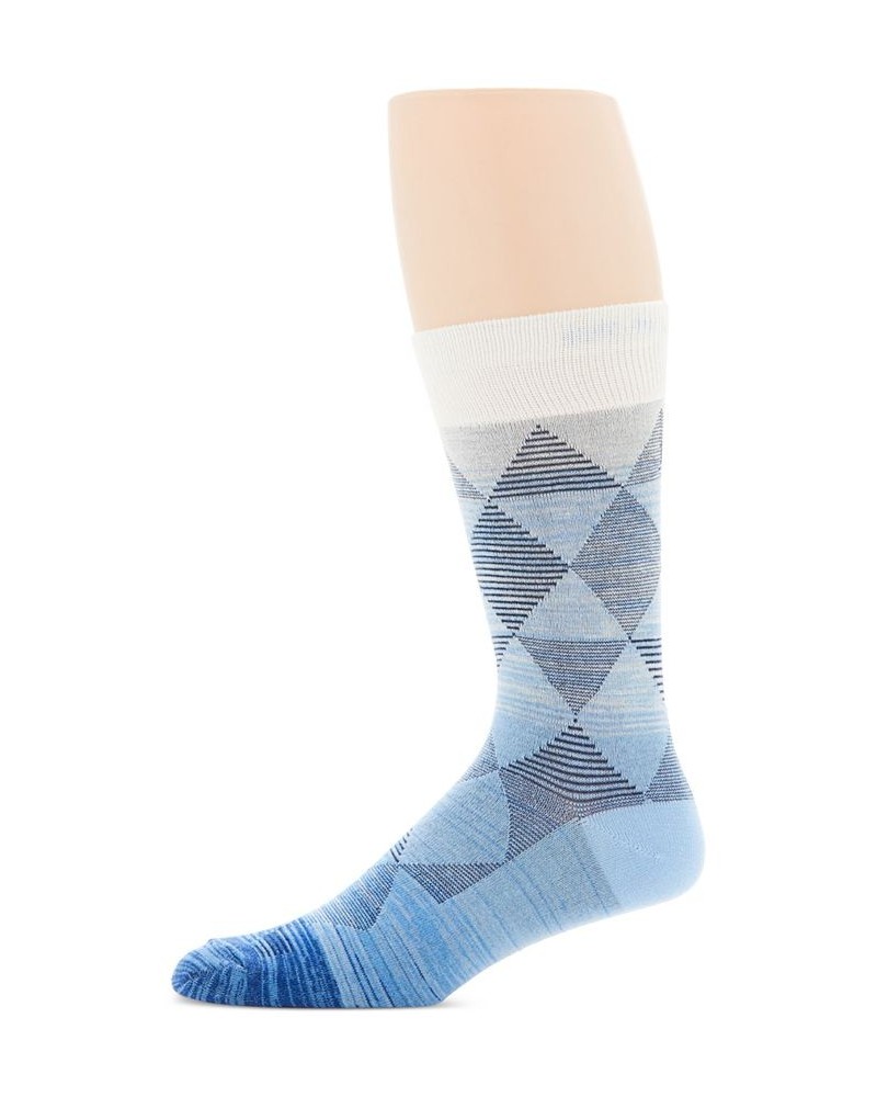 Men's Moisture-Wicking Diamond Space-Dyed Crew Socks Blue $9.40 Socks