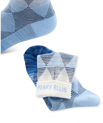 Men's Moisture-Wicking Diamond Space-Dyed Crew Socks Blue $9.40 Socks