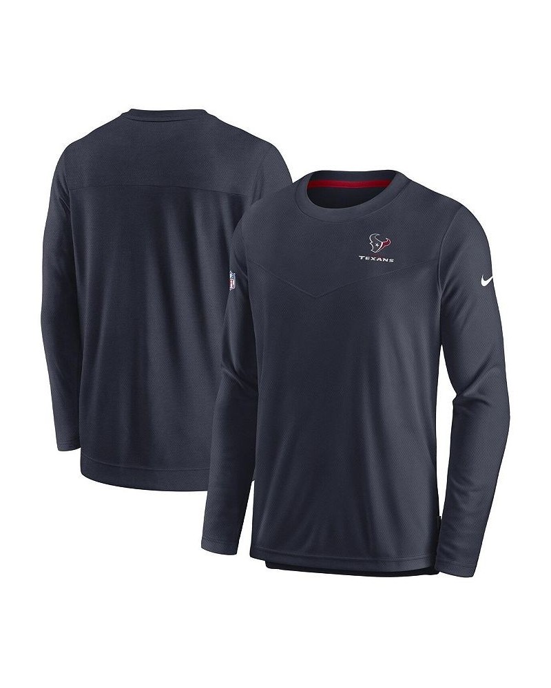 Men's Navy Houston Texans Lockup Performance Long Sleeve T-shirt $44.19 T-Shirts