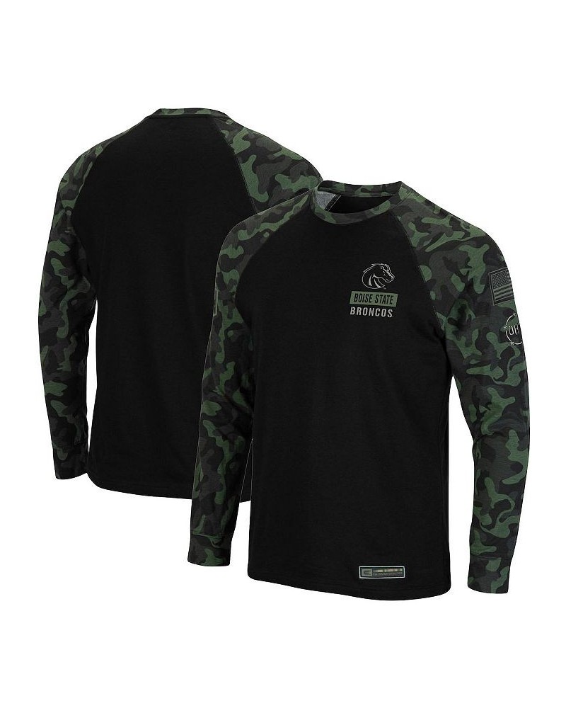 Men's Black Boise State Broncos OHT Military-Inspired Appreciation Camo Raglan Long Sleeve T-shirt $21.00 T-Shirts