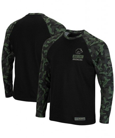 Men's Black Boise State Broncos OHT Military-Inspired Appreciation Camo Raglan Long Sleeve T-shirt $21.00 T-Shirts