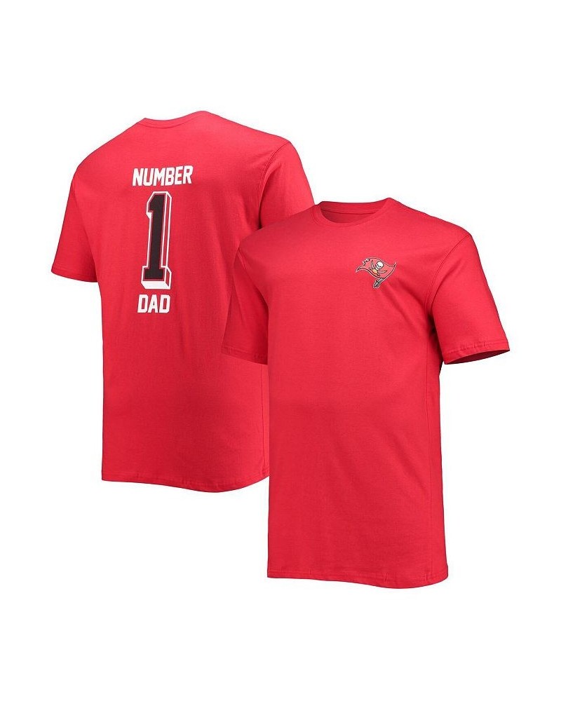 Men's Branded Red Tampa Bay Buccaneers Big and Tall 1 Dad 2-Hit T-shirt $18.24 T-Shirts