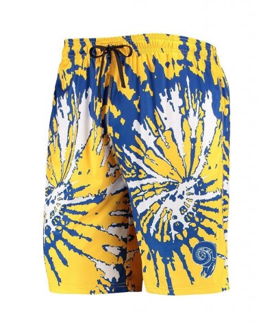 Men's Gold Los Angeles Rams Retro Static Mesh Lounge Shorts $18.92 Shorts