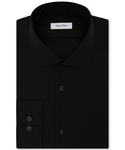 Men's Slim-Fit Non-Iron Performance Spread Collar Herringbone Dress Shirt Black $22.89 Dress Shirts