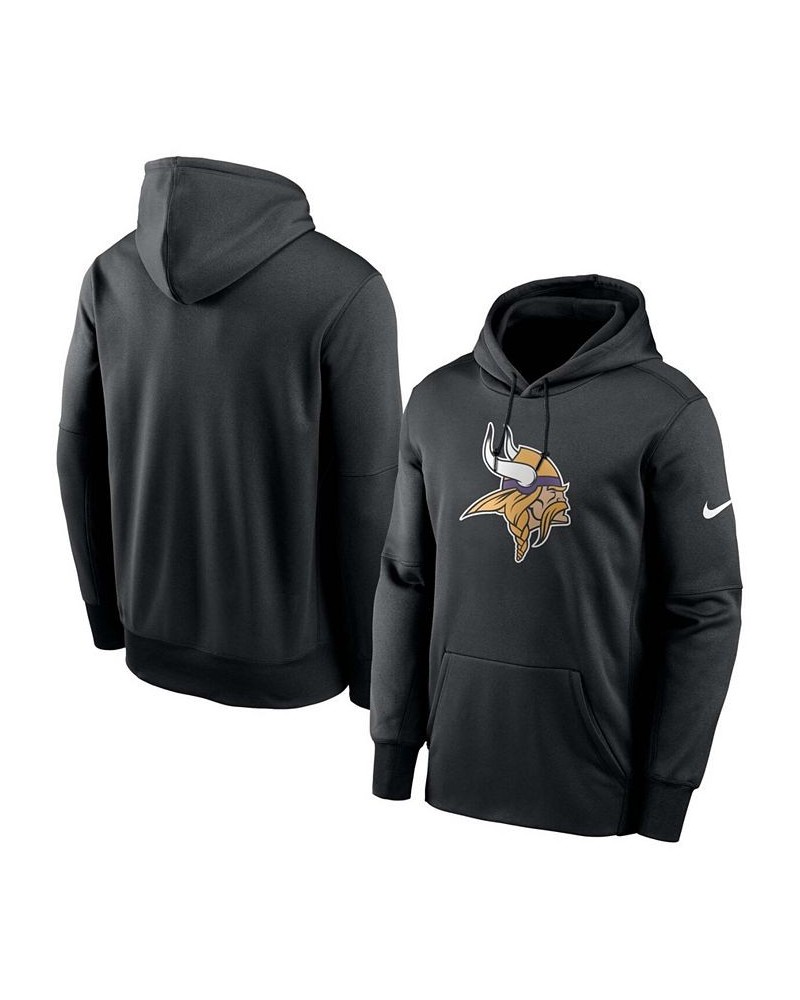 Men's Black Minnesota Vikings Fan Gear Primary Logo Performance Pullover Hoodie $45.89 Sweatshirt