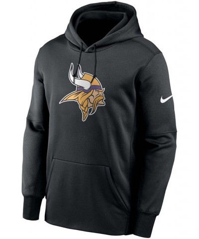 Men's Black Minnesota Vikings Fan Gear Primary Logo Performance Pullover Hoodie $45.89 Sweatshirt