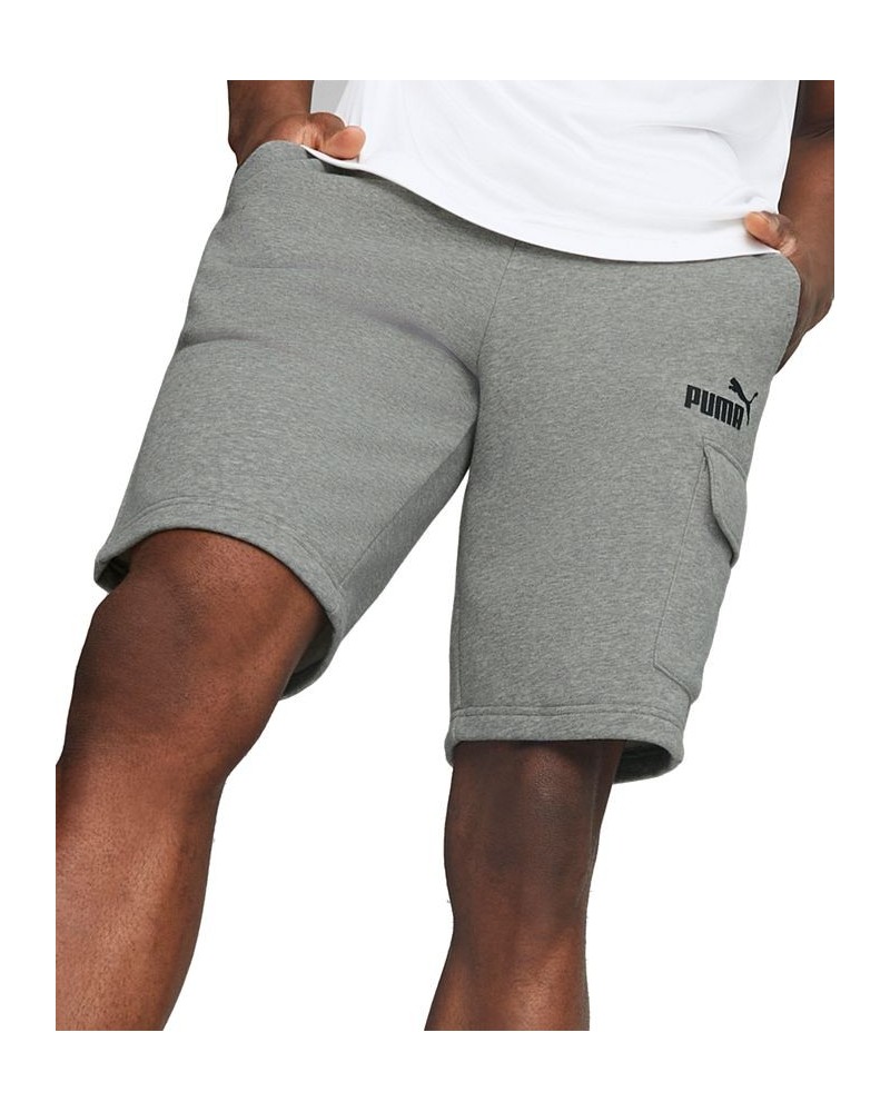 Men's Cargo French Terry Fleece Logo 10" Shorts Gray $18.80 Shorts