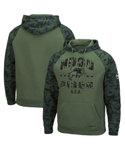 Men's Olive, Camo Ndsu Bison OHT Military-Inspired Appreciation Raglan Pullover Hoodie $34.50 Sweatshirt