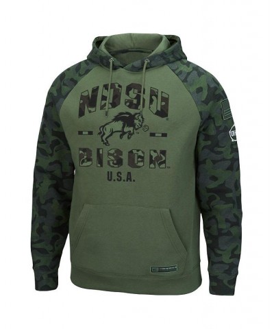 Men's Olive, Camo Ndsu Bison OHT Military-Inspired Appreciation Raglan Pullover Hoodie $34.50 Sweatshirt