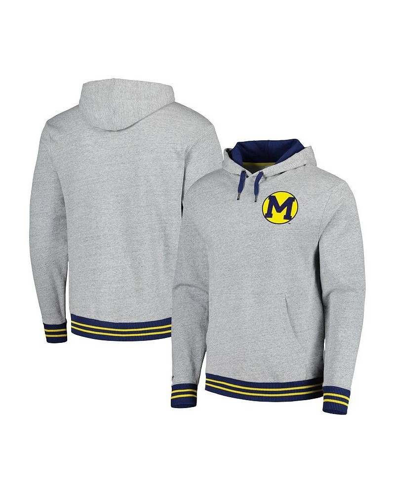 Men's Heather Gray Michigan Wolverines Pullover Hoodie $44.00 Sweatshirt