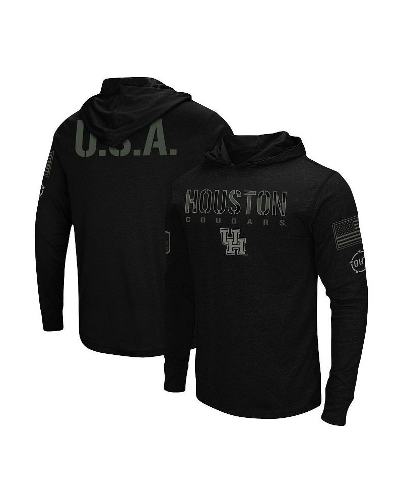 Men's Black Houston Cougars OHT Military-Inspired Appreciation Hoodie Long Sleeve T-shirt $18.92 T-Shirts