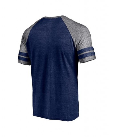 Men's Branded Heather Navy Boston Red Sox Utility Two-Stripe Raglan Tri-Blend T-shirt $20.25 T-Shirts