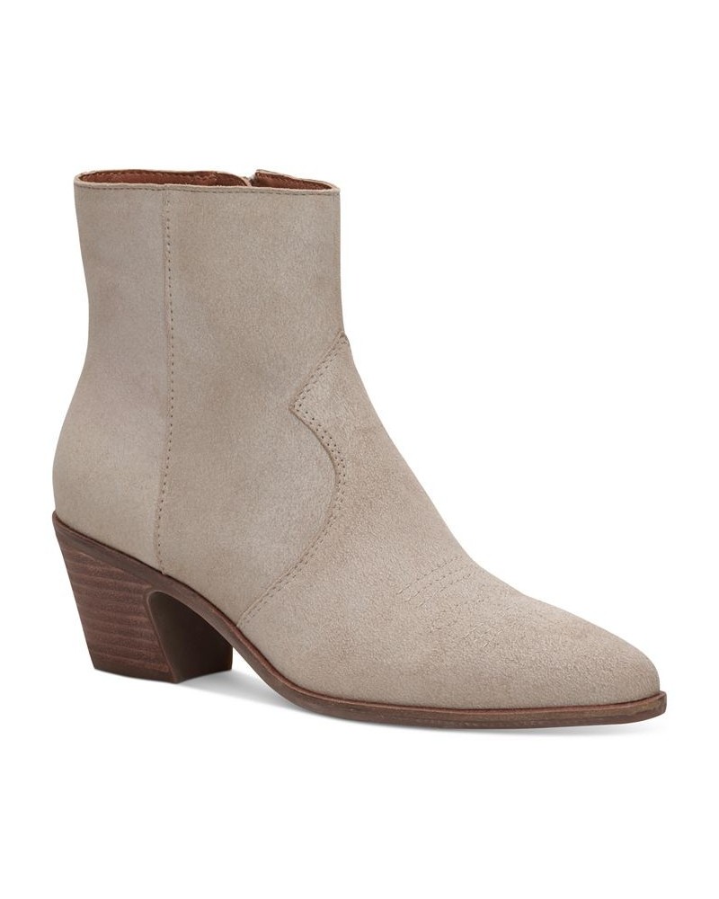 Women's Goddiy Western Booties Tan/Beige $27.27 Shoes