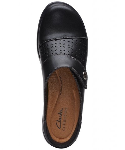 Women's Angie Maye Perfed Strapped Comfort Clogs Black $44.10 Shoes