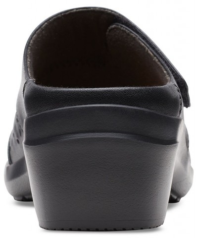 Women's Angie Maye Perfed Strapped Comfort Clogs Black $44.10 Shoes