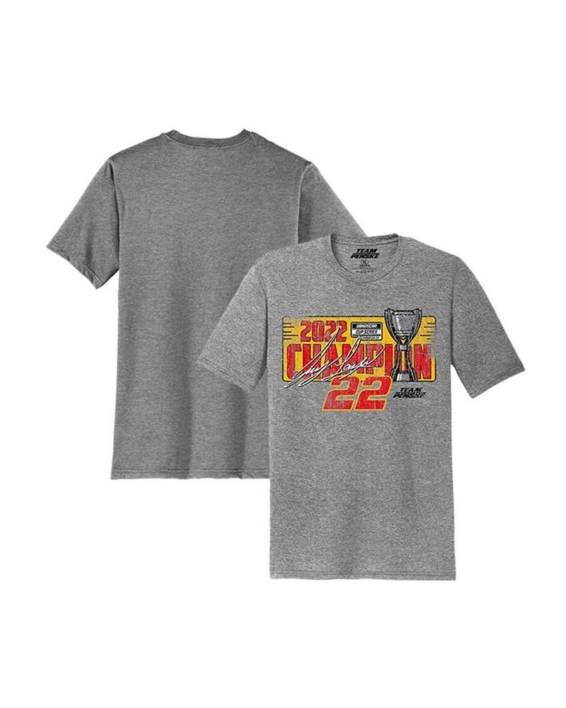 Men's Heather Gray Joey Logano 2022 NASCAR Cup Series Champion Lifestyle T-shirt $17.15 T-Shirts