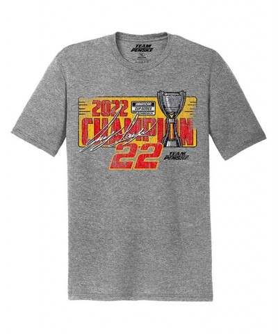 Men's Heather Gray Joey Logano 2022 NASCAR Cup Series Champion Lifestyle T-shirt $17.15 T-Shirts